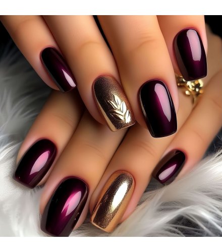 NA112 - Cat's Eye Purple Medium Long European Square Nail